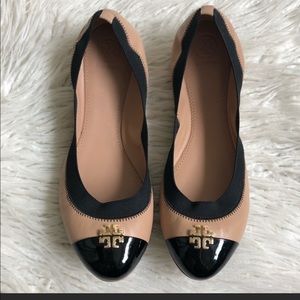 Tory Burch Jolie Color Block Leather Ballet Flats
